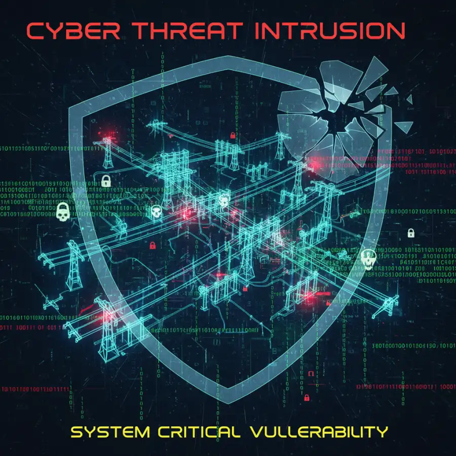 Solar panels on a rooftop, with a grid and storm clouds in the background.
