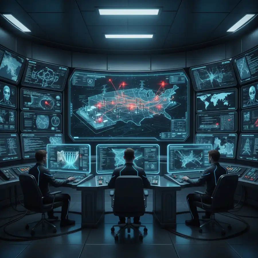 Solar panel array on a rooftop