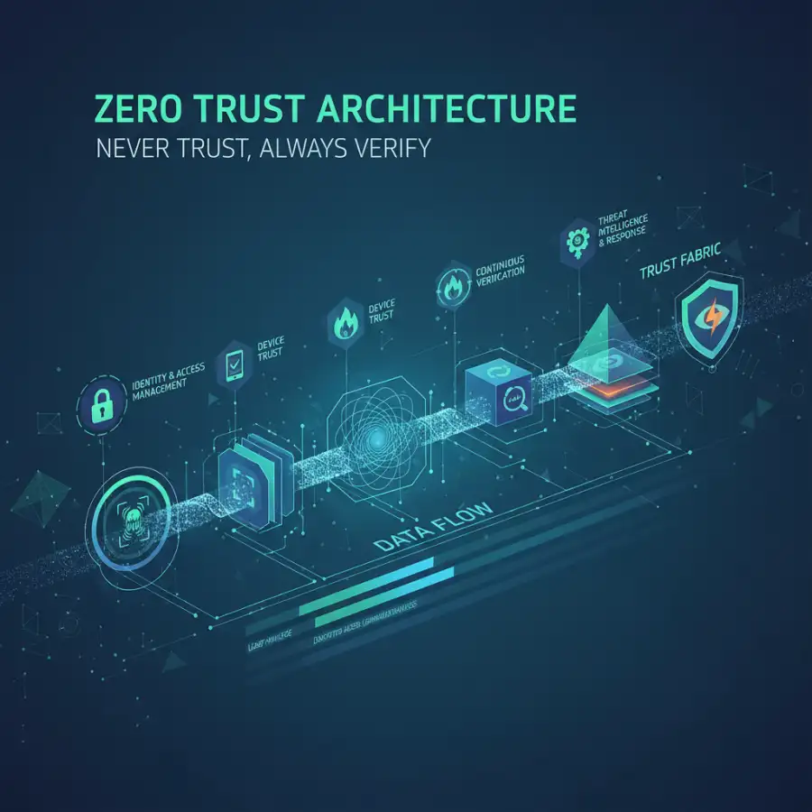 Zero Trust Architecture: A depiction of interconnected security components