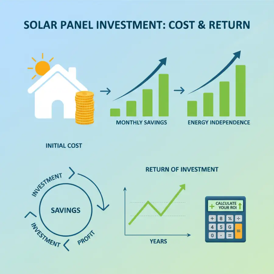 Solar panels on a residential roof