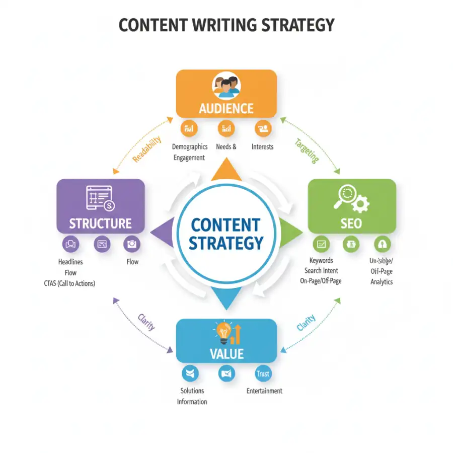 رجل يكتب على جهاز لوحي، مع نظرة عامة على كتابة المحتوى