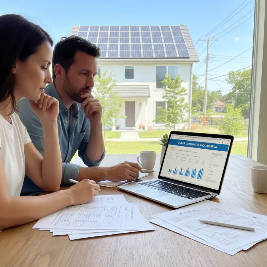 Solar panels on a house