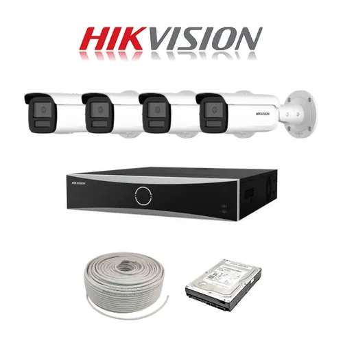 Hikvision 4-Camera CCTV Kit — 4MP Dome Cameras + 4CH NVR + 1TB HDD