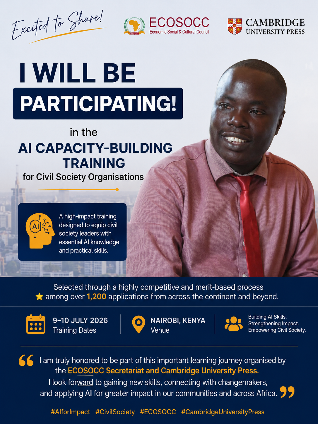 AI CAPACITY - BUILDING TRAINING BY ECOSOCC & CAMBRIDGE UNIVERSITY PRESS