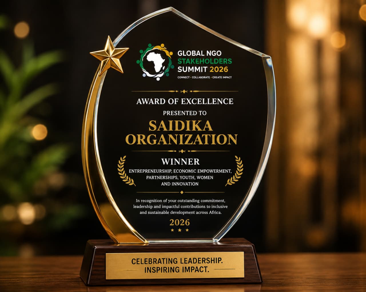 Entrepreneurship, Economic Empowerment, Partnerships, Youth, Women and Innovation Award