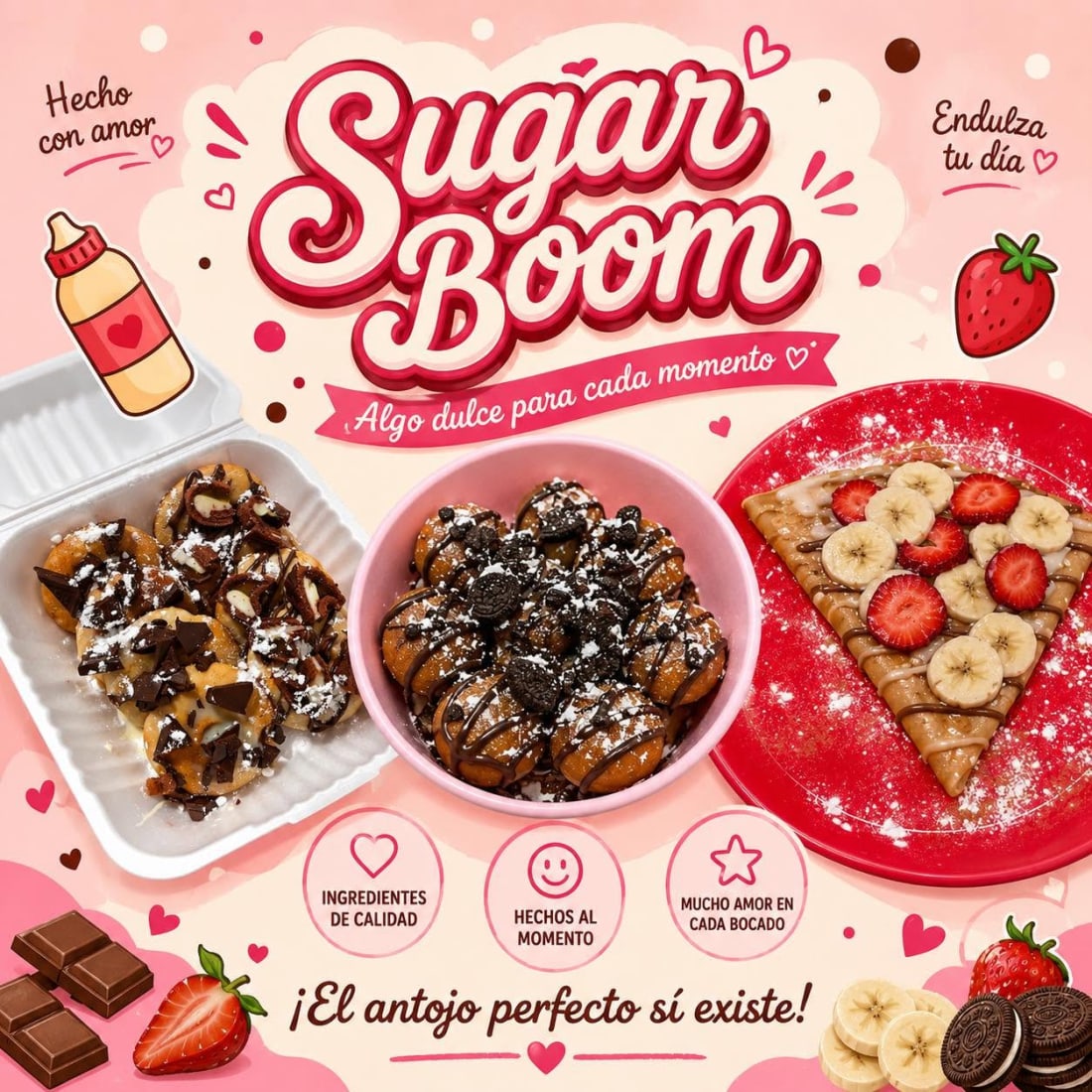 Sugar Boom - Waffles, donitas y crepas en la Colonia Obrera II