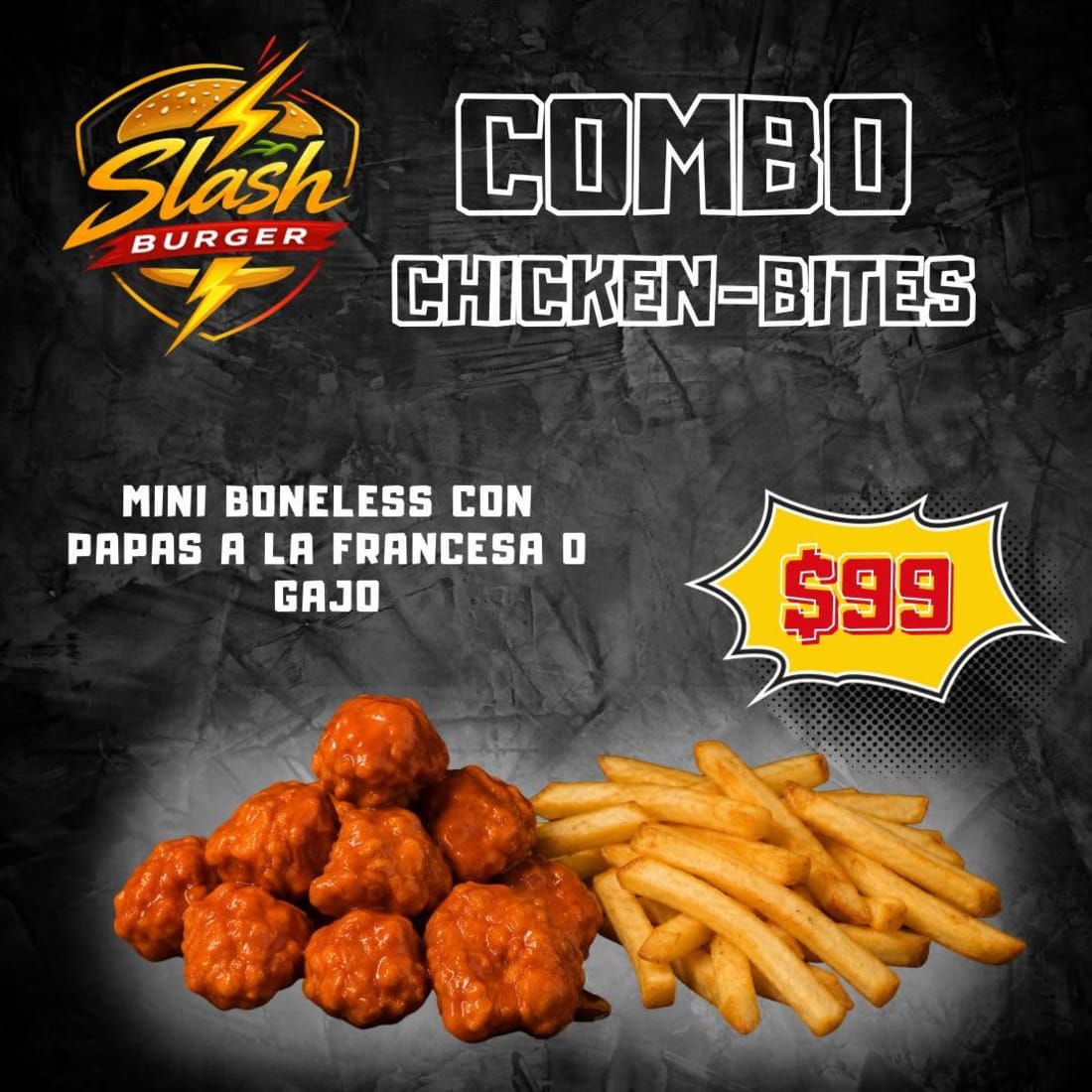Slash Burger - Combo Chicken-Bites