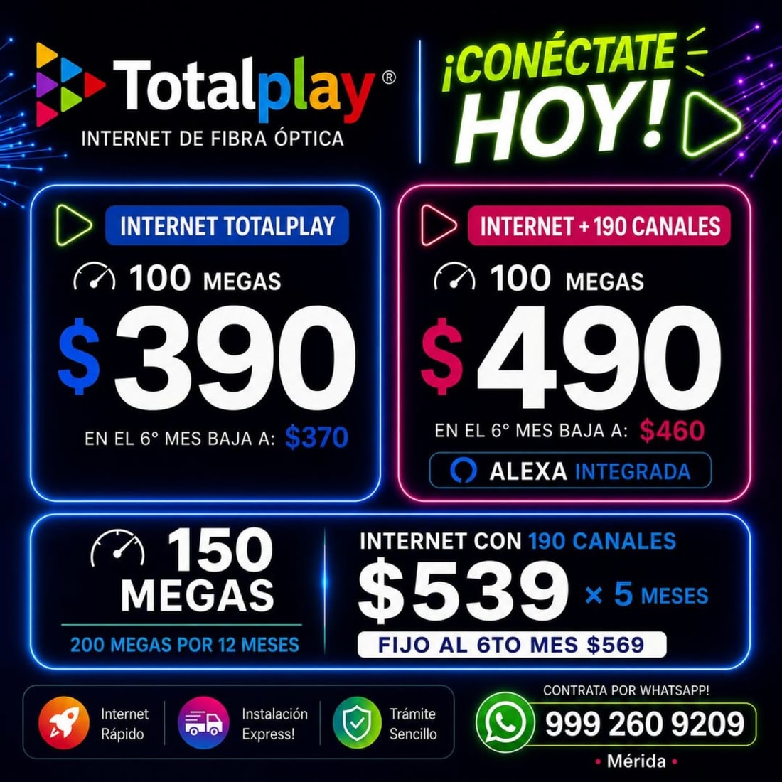 Totalplay - Internet de fibra óptica en Mérida