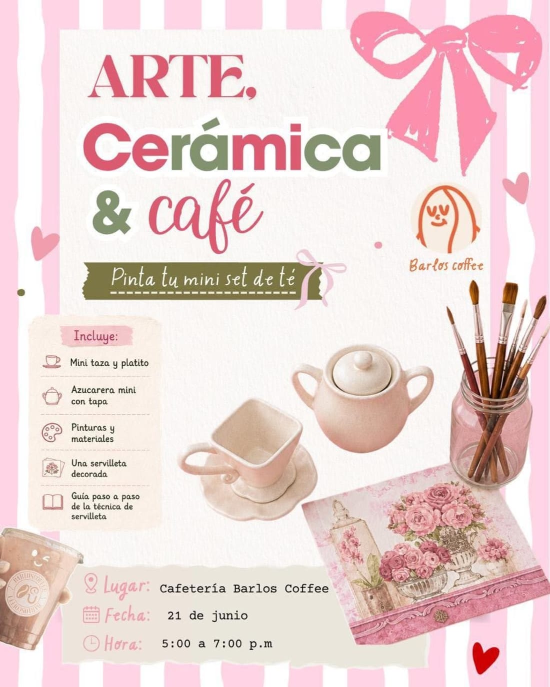 Taller Arte, Cerámica y Café - Pinta tu set de té en Barlos Coffee