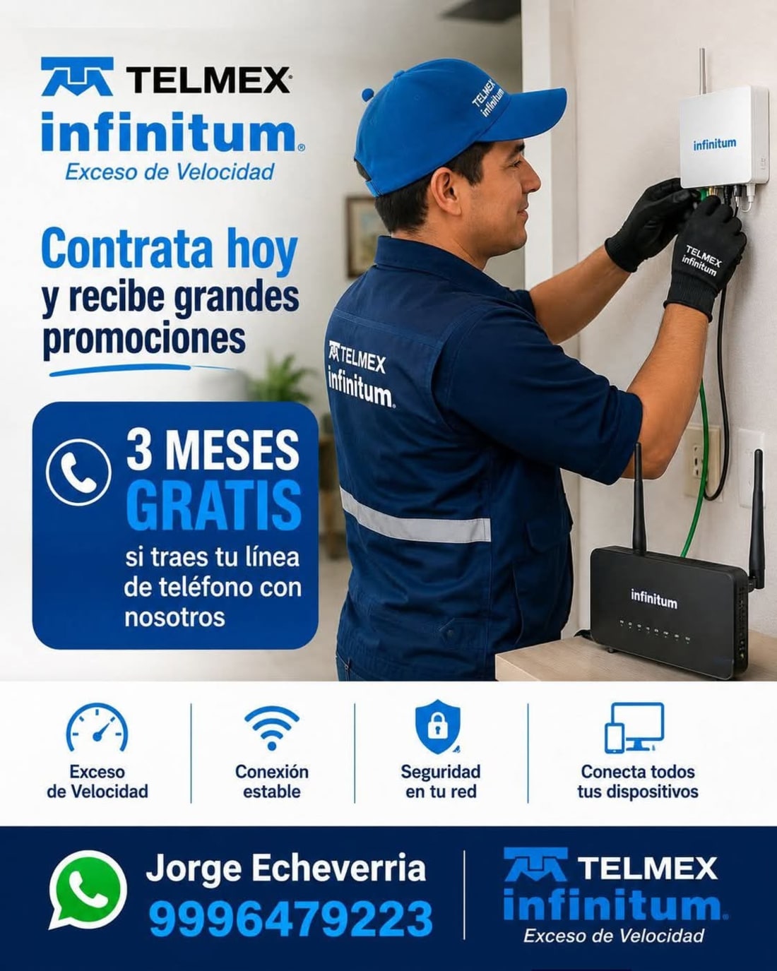 Telmex Infinitum - Internet rápido con 3 meses gratis al portar tu línea