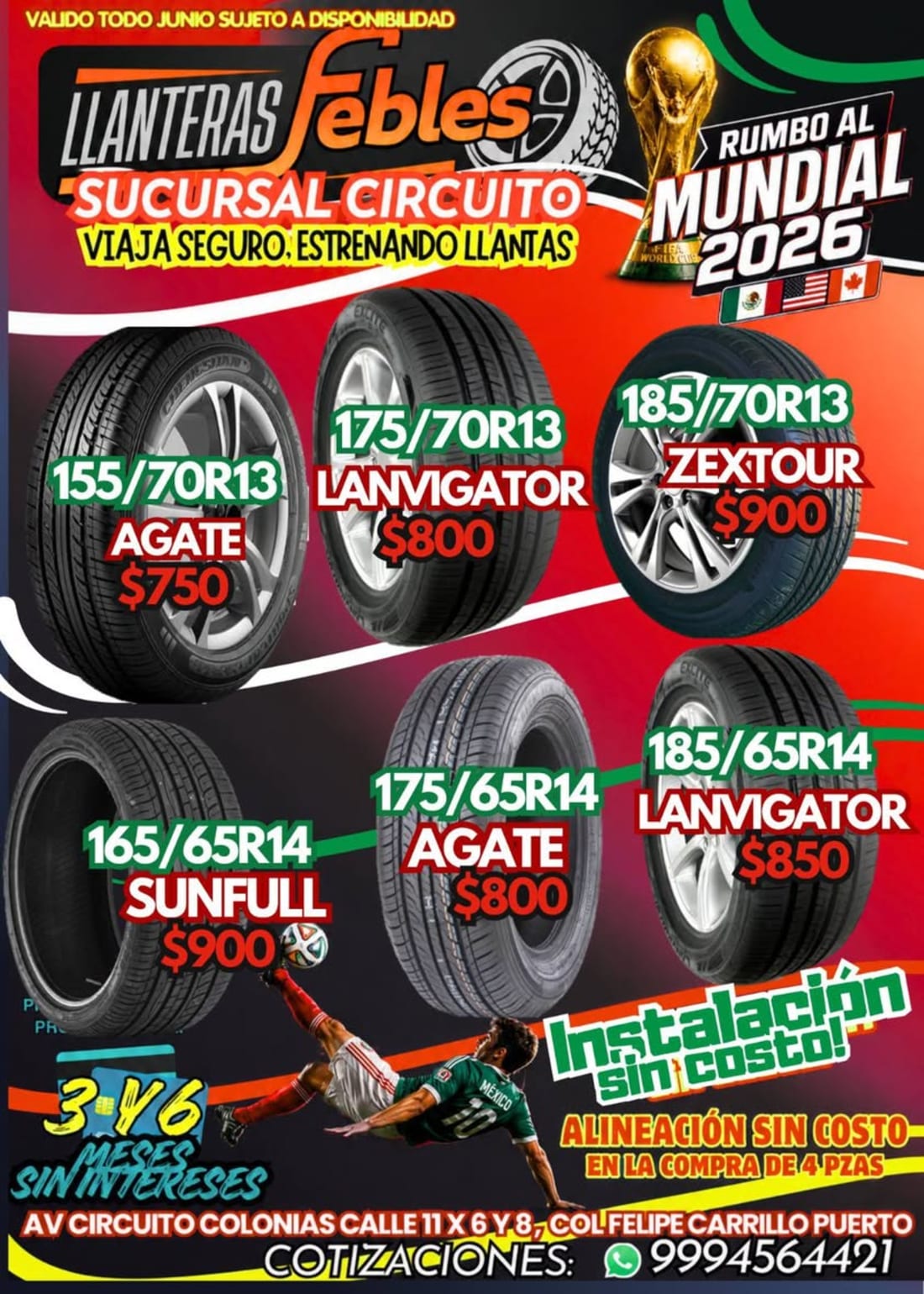 Llantera Febles Circuito - Promoción de llantas