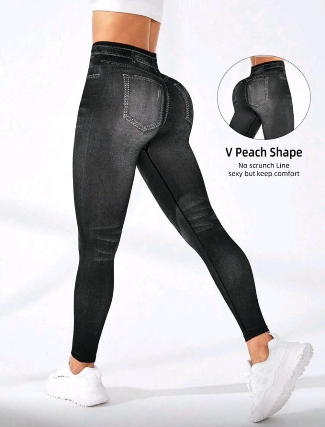 Cosmetic Monserrat - Leggings deportivos efecto denim