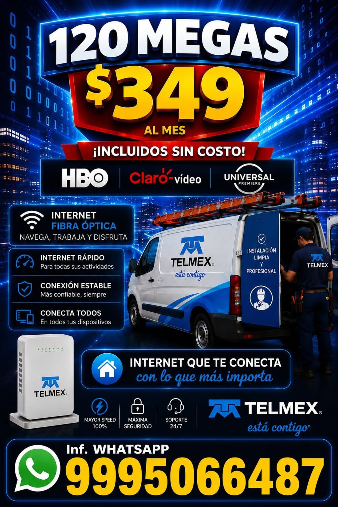 Internet Telmex Infinitum - Fibra Óptica desde 120 Megas