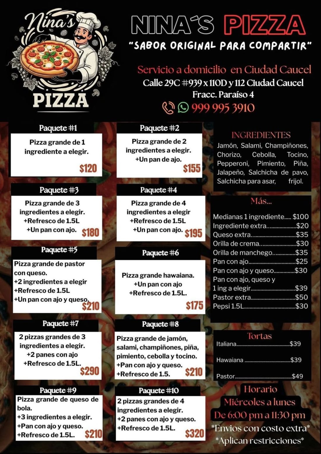 Nina's Pizza - Paraíso 4, Ciudad Caucel