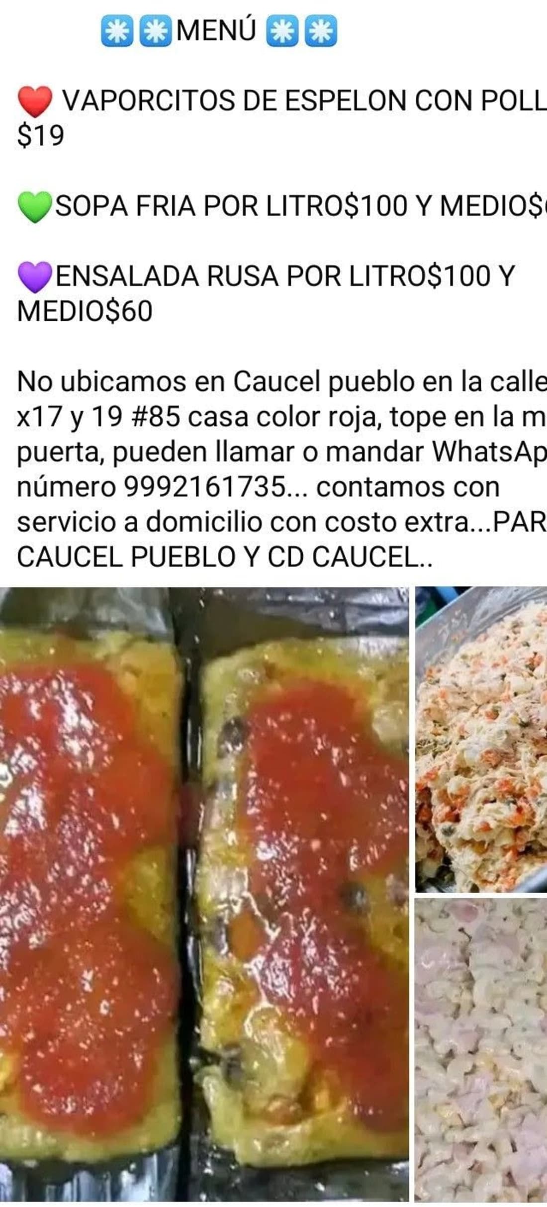 Bertha Noemí Tamayo - Venta de Cenas en Caucel