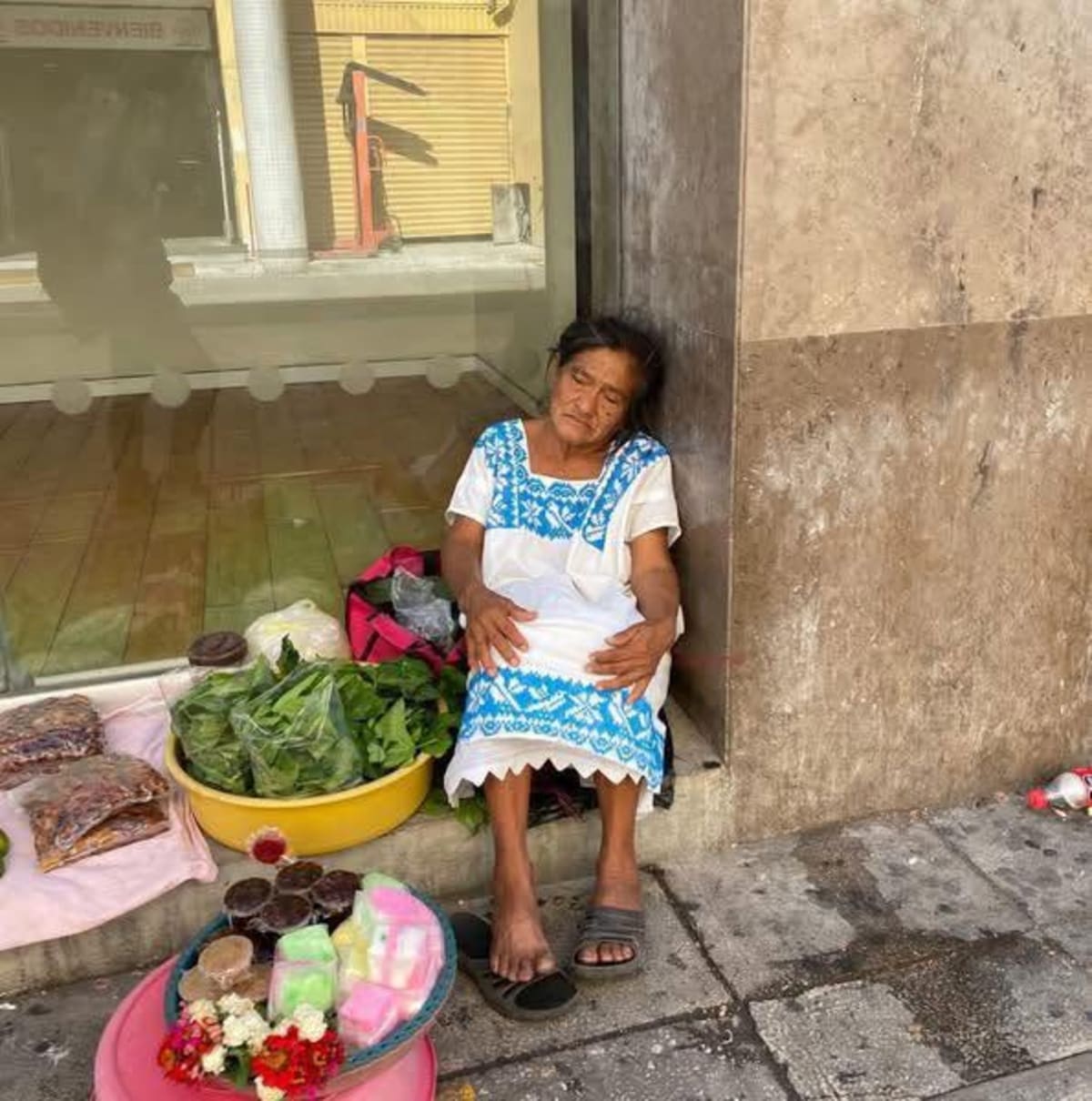 Mujer vende productos locales en el Centro de Mérida con elegancia y dedicación