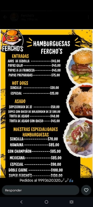 Fercho's Hamburguesas - Hamburguesas y Servicio a Domicilio