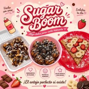 Sugar Boom - Waffles, donitas y crepas en la Colonia Obrera II