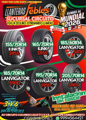 Llantera Febles Circuito - Promoción de llantas
