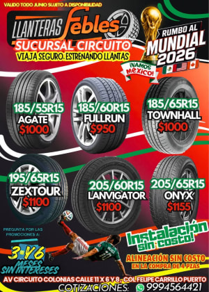Llantera Febles Circuito - Promoción de llantas
