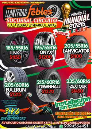 Llantera Febles Circuito - Promoción de llantas