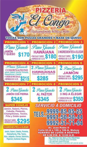 Pizzería El Conejo - Pizzas tradicionales desde 1988