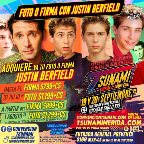 Justin Berfield, el inolvidable Reese de Malcolm, llega a Mérida