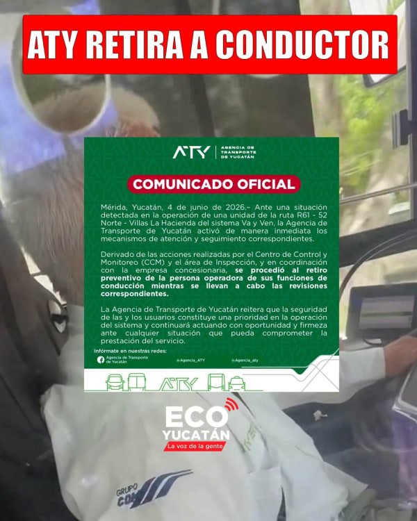Retiran a conductor del Va y Ven tras difundirse video donde presuntamente dormía al volante