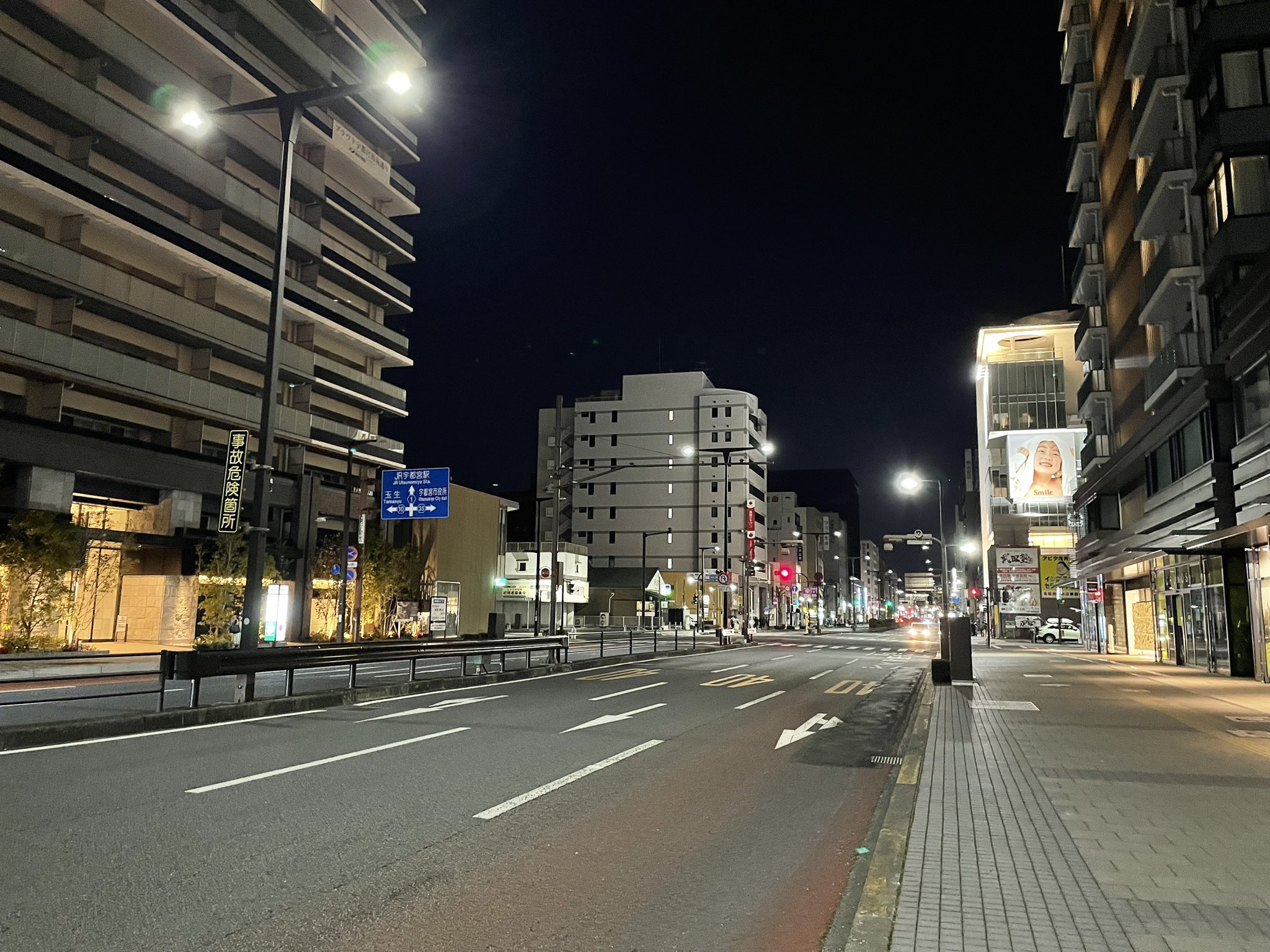夜の宇都宮大通