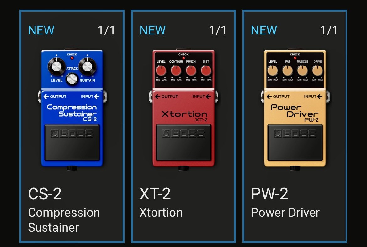 PX-1 アプリローダーに表示されている CS-2, XT-2, PW-2