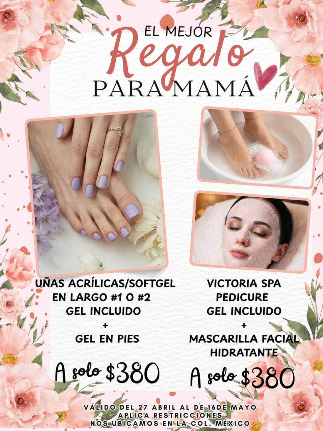 Imagen de Uñas Acrílicas y Softgel, Promo Día de las Madres