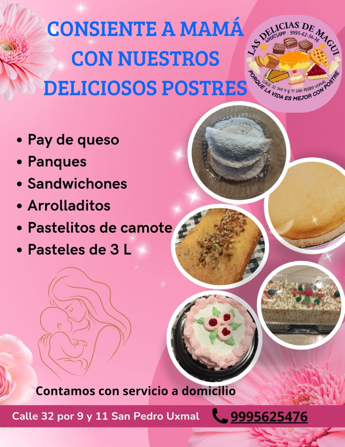 Imagen de Postres y Bocadillos para el 10 de Mayo, Pay, Panqués, Sandwichones y Más