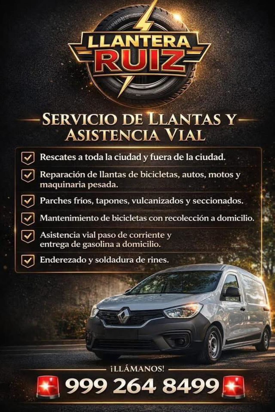 Imagen de Llantera Ruiz, Servicio a Domicilio, Calle 55c Esquina Fco. de Montejo