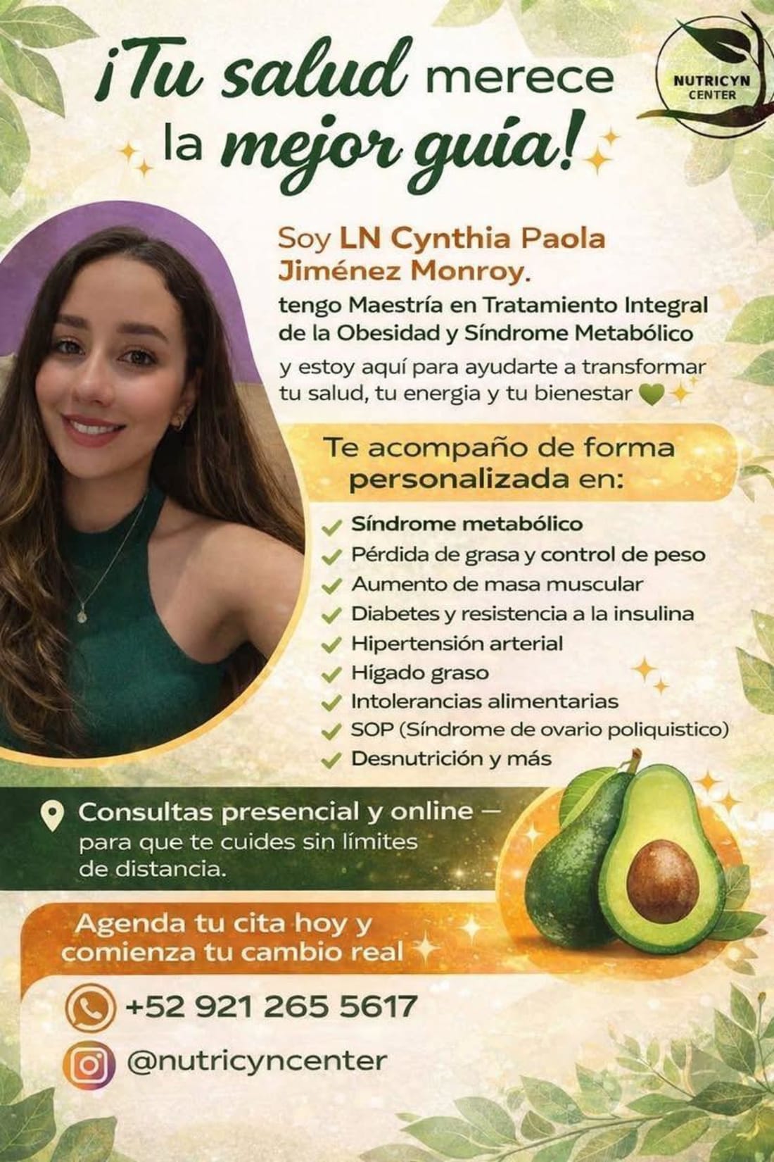 Imagen de Nutrióloga con Maestría en Obesidad y Síndrome Metabólico