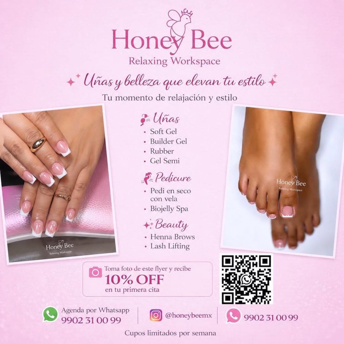Imagen de Honey Bee, Cejas, Pestañas, Manos y Pies Impecables
