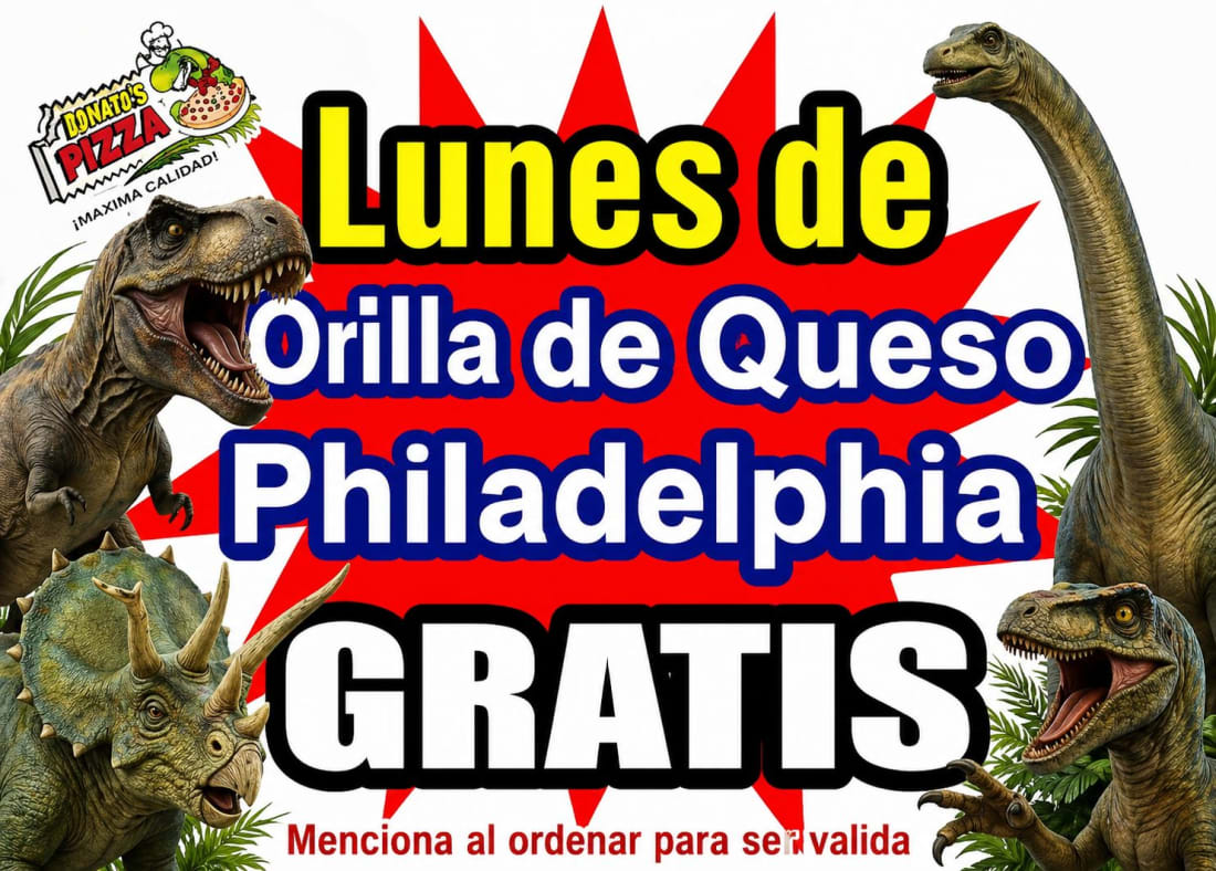 Imagen de Dino's Pizza - Orilla de Queso Philadelphia Gratis