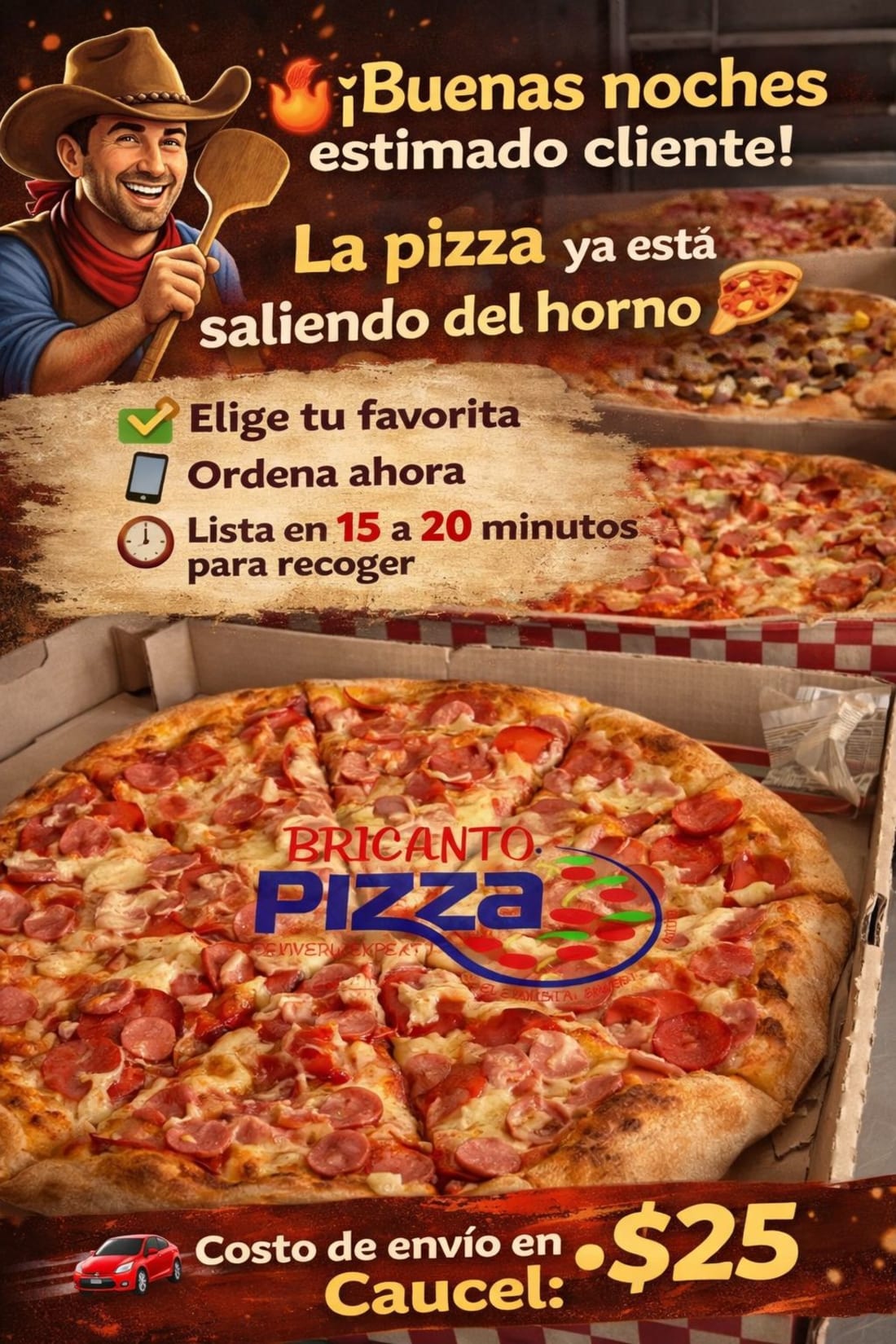 Imagen de Pizza Grande de 3 Ingredientes, ¡una Bomba de Sabor!
