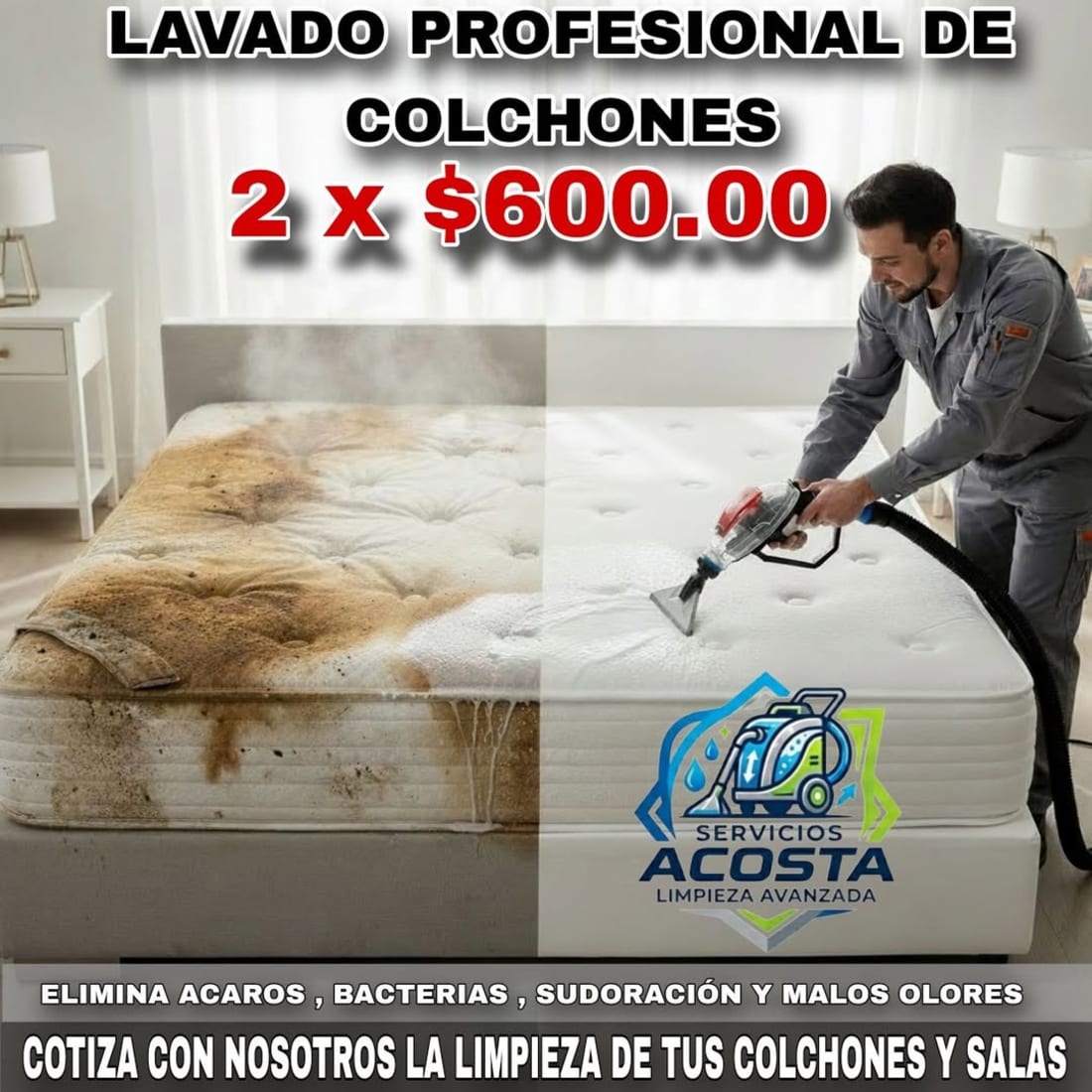 Imagen de Lavado de Colchones, Salas y Sillones - 2 Colchones X $600