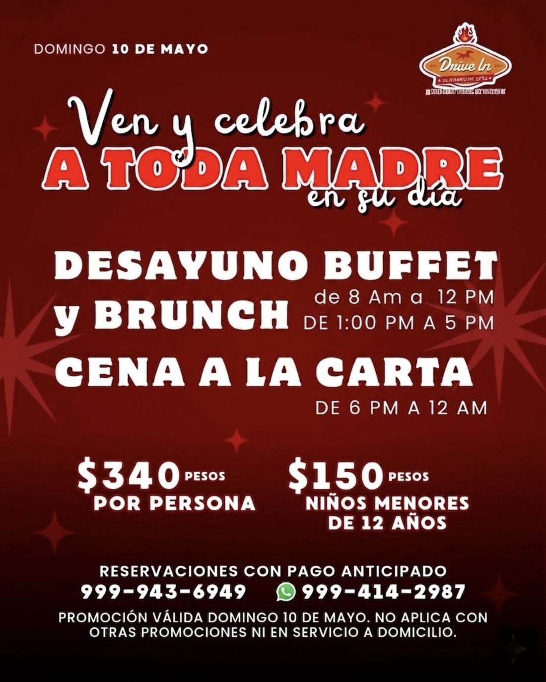 Imagen de Drive In Mérida, Buffet y Cena Día de las Madres