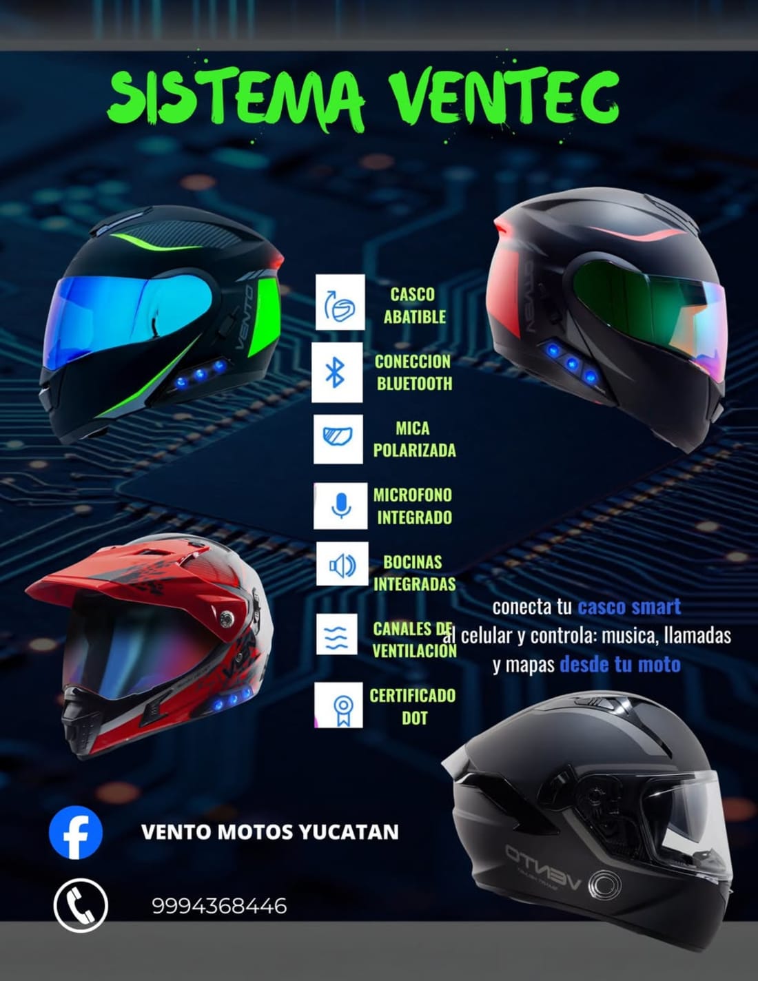 Vento Motos Yucatán cascos