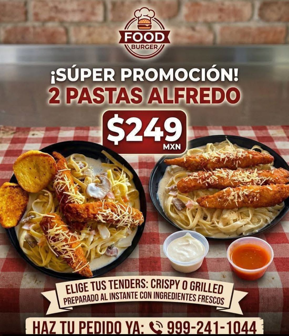 Food Burger - Promoción Pastas Alfredo