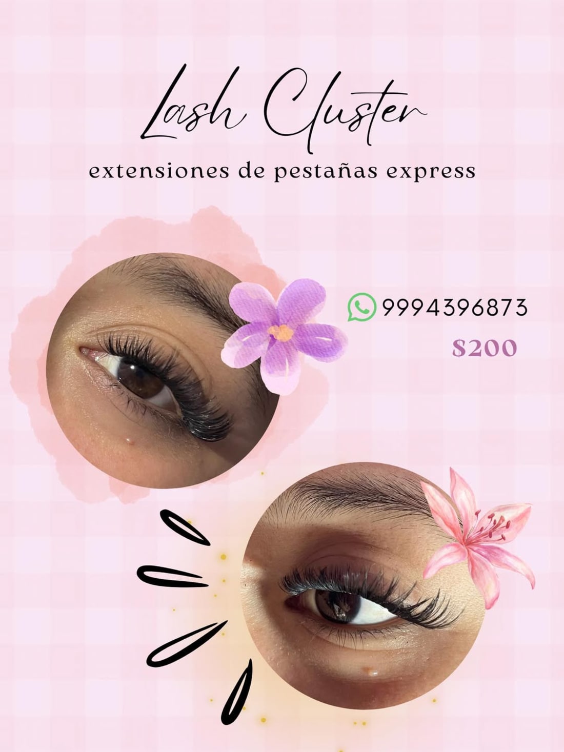 Pestañas express lash cluster