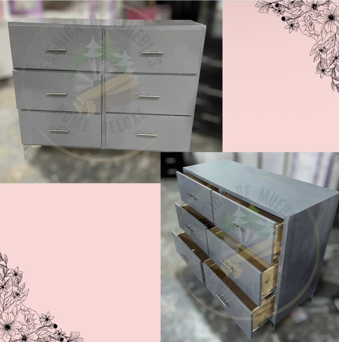 Cajonera de madera reforzada
