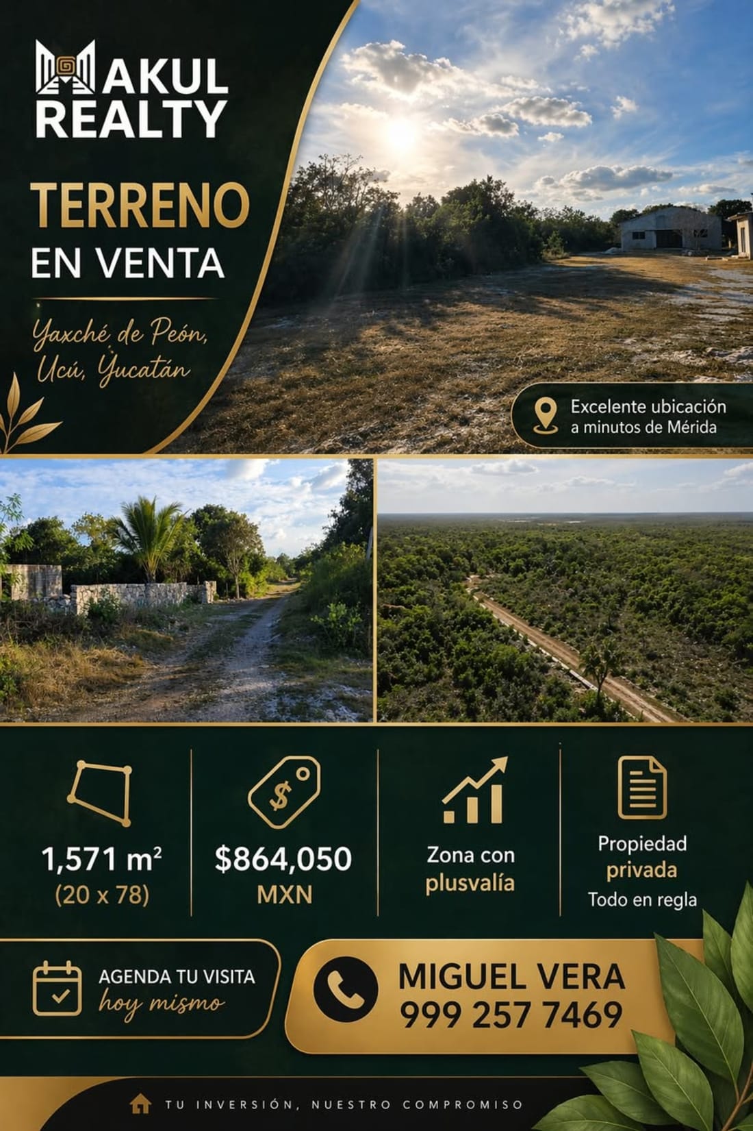 Akul Realty Terreno en Venta Ucú