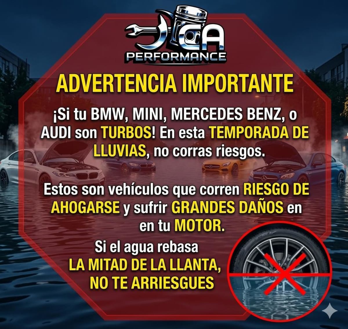 Advertencia: protege tu auto turbo en temporada de lluvias