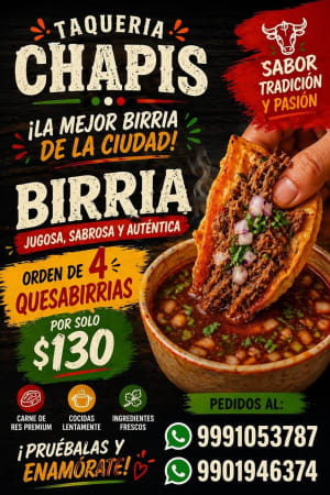 Menú de cochinita, lechón, sopes y empanadas a domicilio