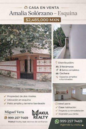Casa en Venta - Amalia Solórzano