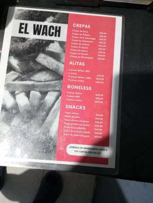 Alitas El Wach frappes y crepas