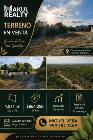Akul Realty Terreno en Venta Ucú
