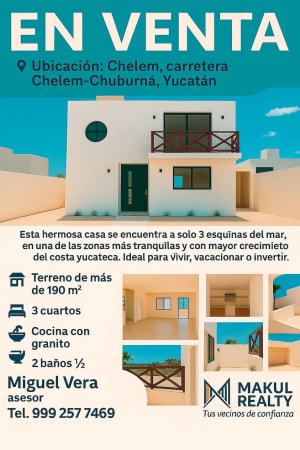 Akul Realty Casa en Venta Chelem
